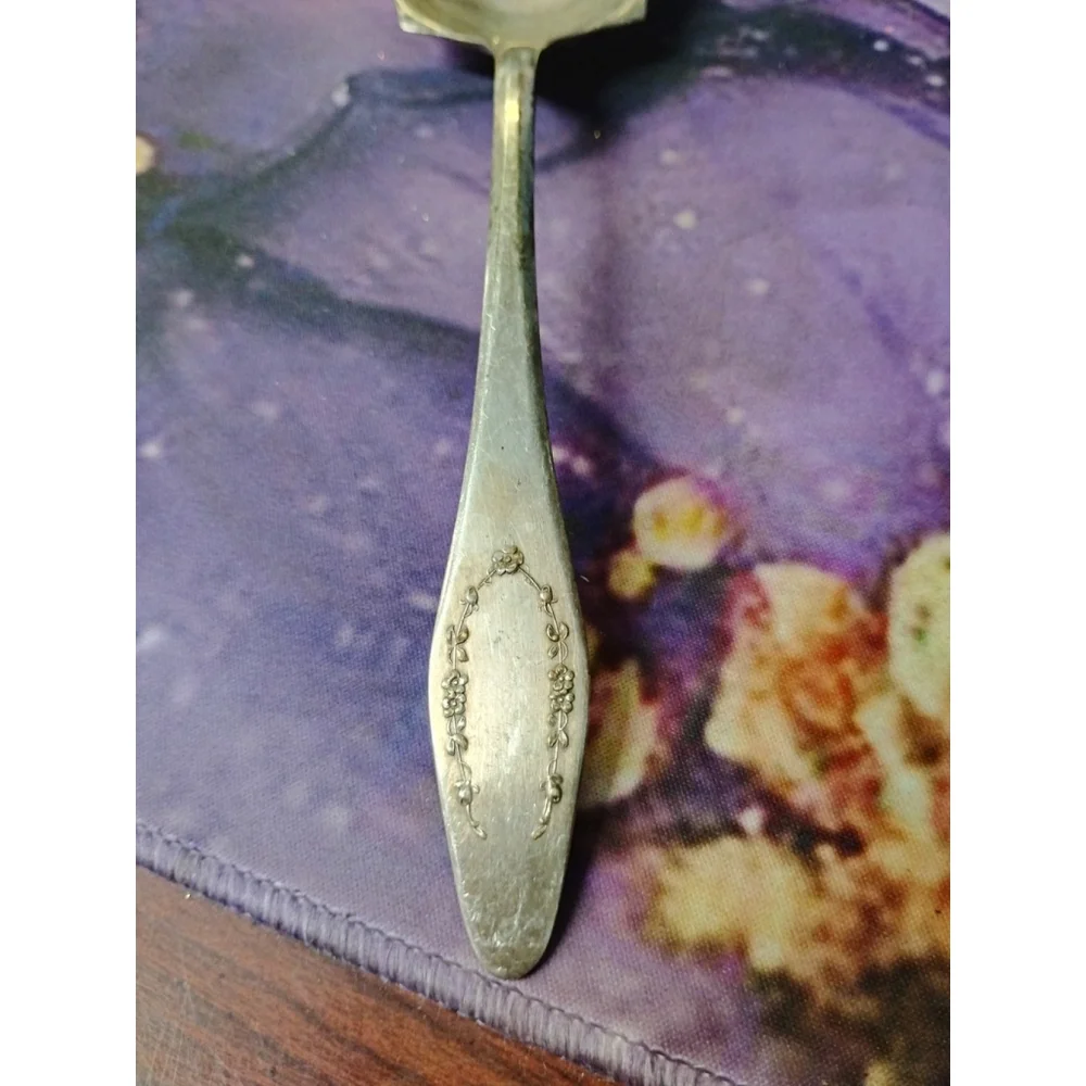 Antique Silver Plate Serving Spoon:French Markings, 1907